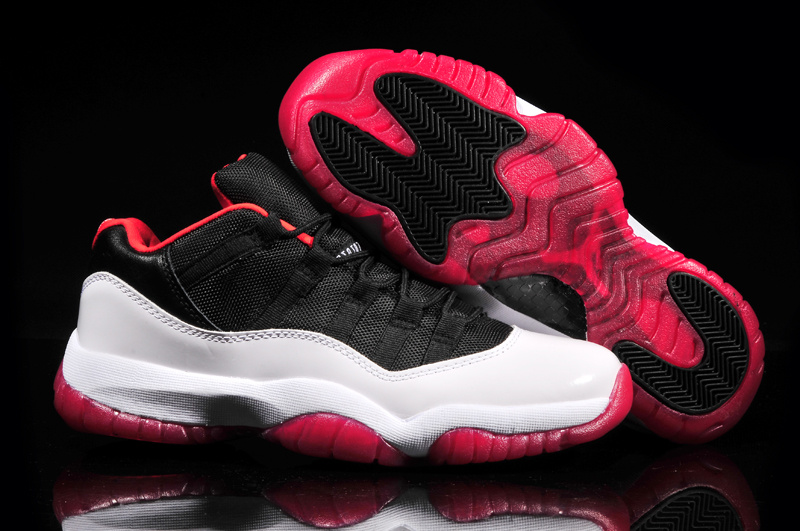 Air Jordan 11 Mens Shoes Black/White/Red Online